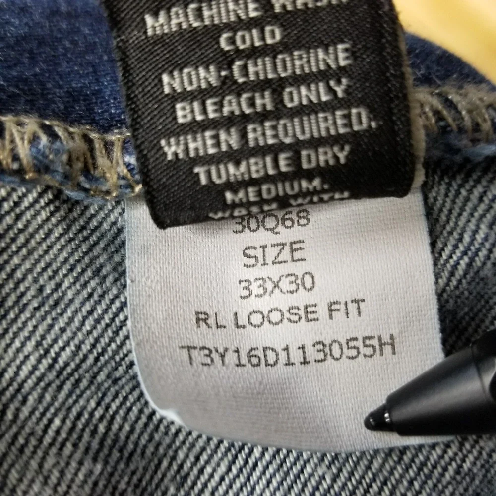 Polo‎ Jeans Co Jeans Men 32 x 27.5 Blue Cotton Loose Baggy Dark Ralph Lauren